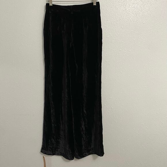 Reformation Wes Velvet Pants Black Women’s Size 2 Petite 29 Inseam Holiday - Picture 2 of 12